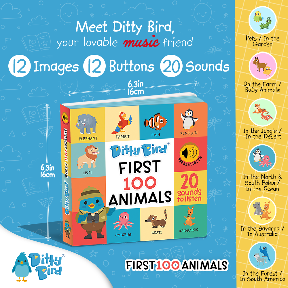 Ditty Bird | Baby Book First 100 Animals