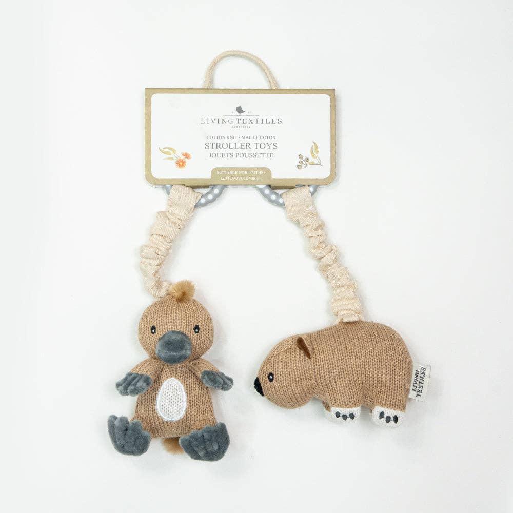 Living Textiles - 2pk Stroller Toy - Platypus & Wombat