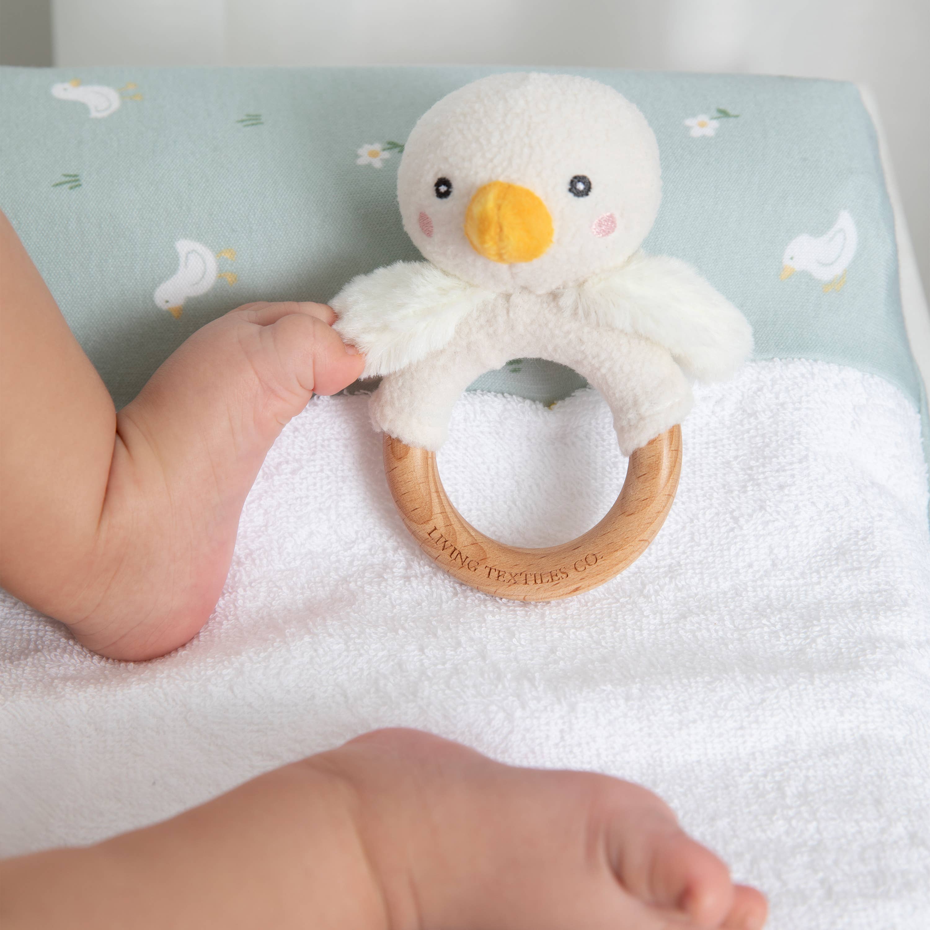 Living Textiles | Teething Ring & Dummy Chain Gift Set