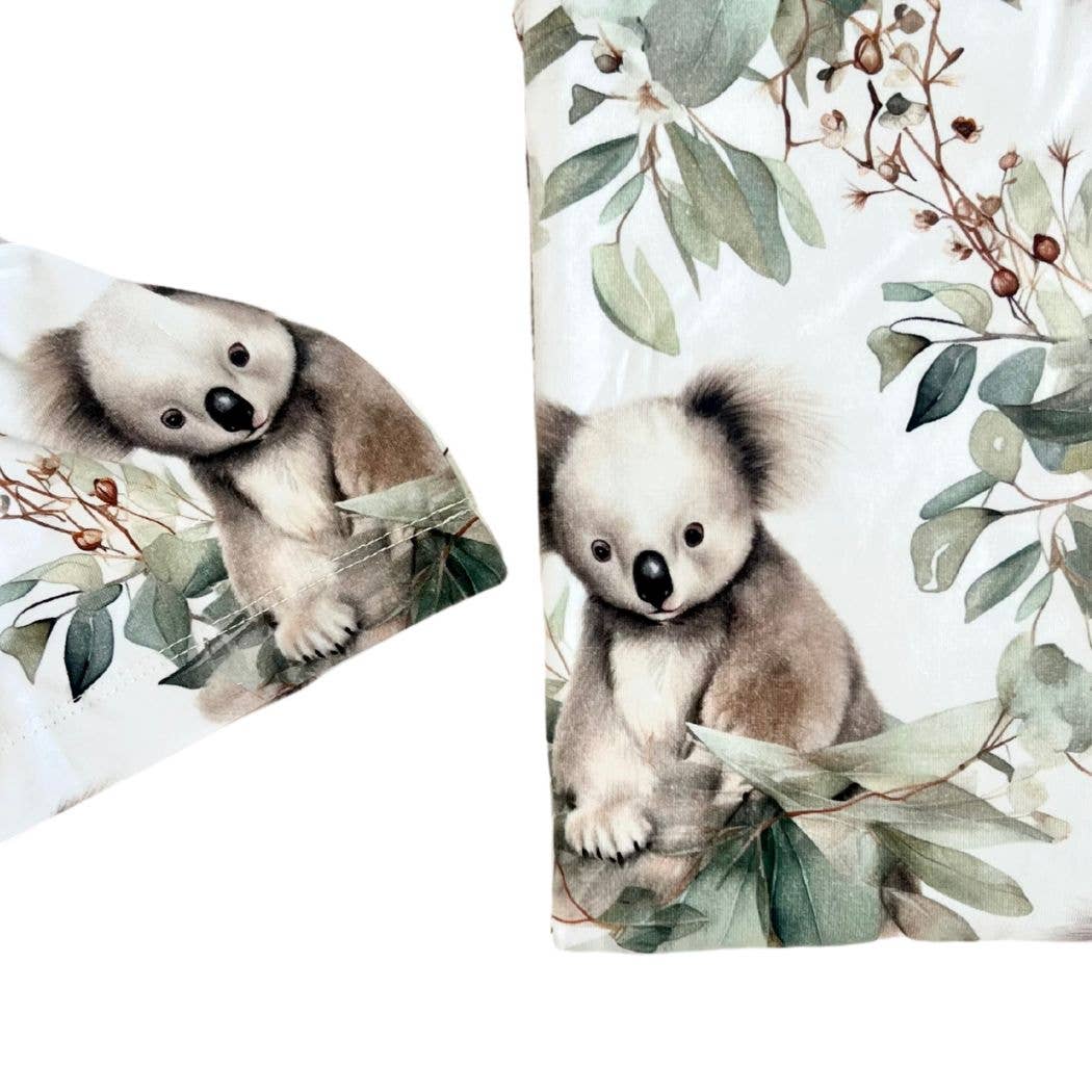Cuddle Bug & Co - Mini & Me Organic Jersey Baby Wrap Set Cuddly Koala