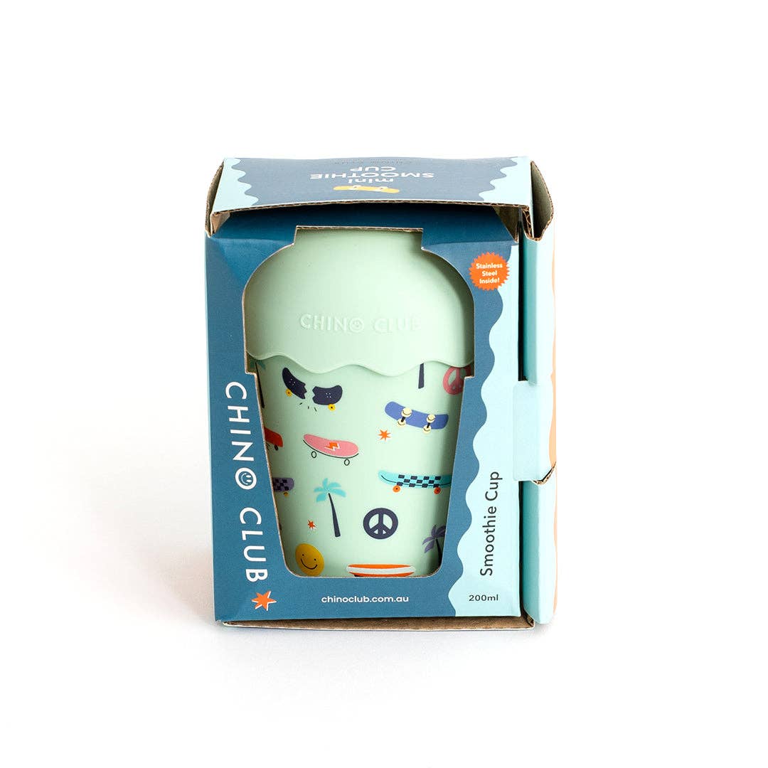 Chino Club Skate Aqua Mini Smoothie Cup & Straw 200ml