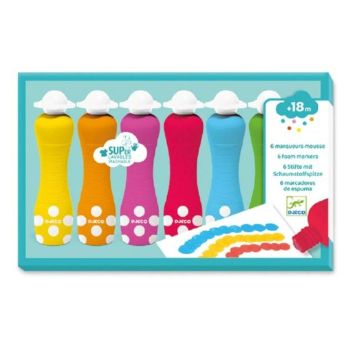 Djeco 6 Foam Markers