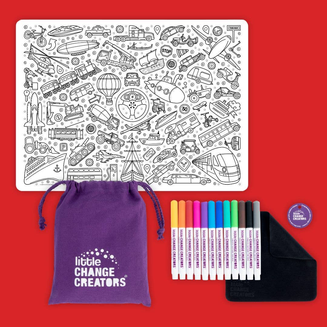 Little Change Creators | ON-THE-GO | Re-FUN-able™ Reusable Colouring + Doodle Mat