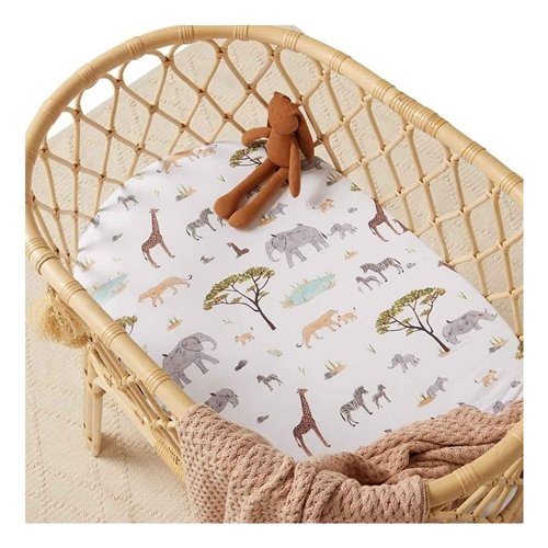 Snuggle Hunny Bassinet Sheet/Change Pad Cover Safari