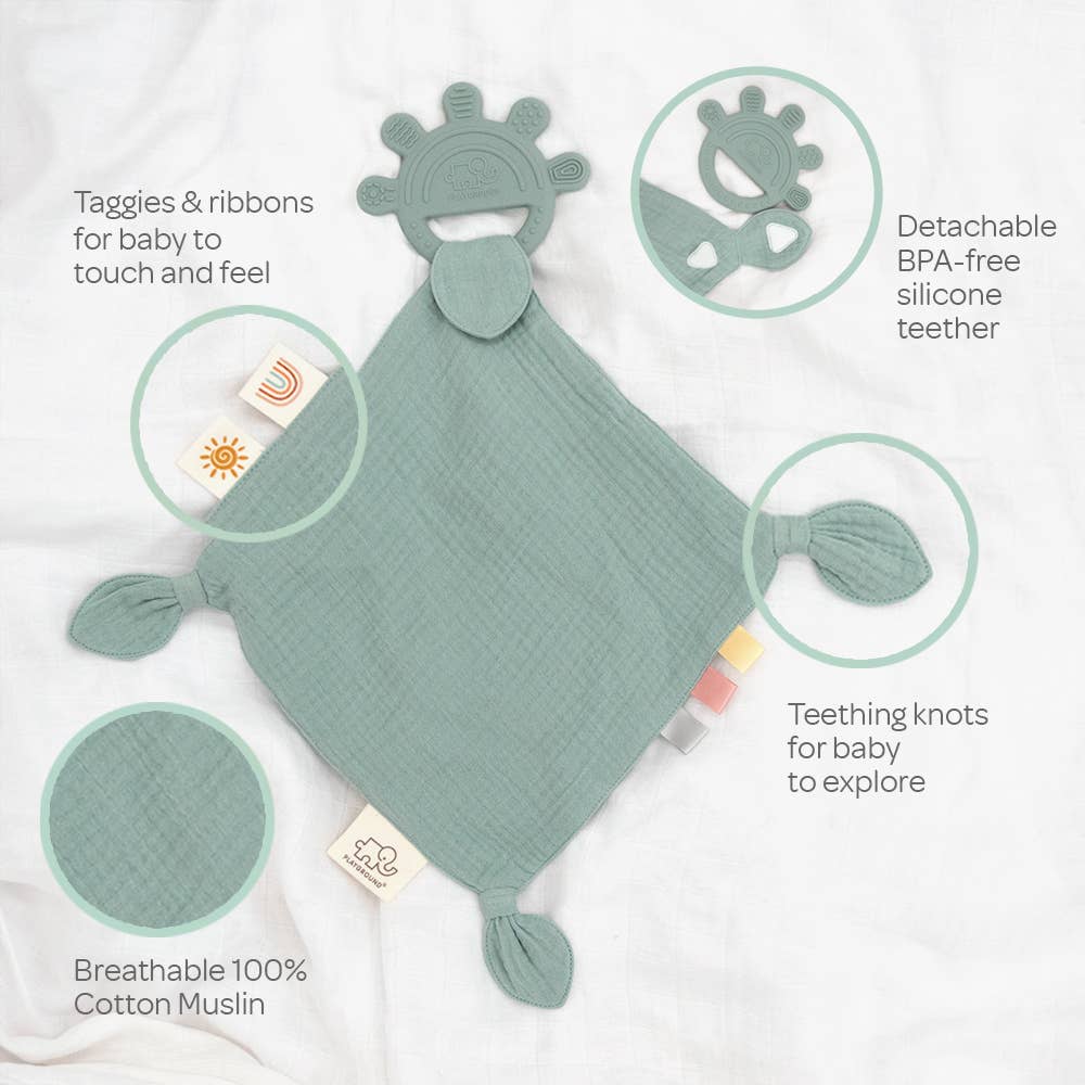 Living Textiles - Silicone Muslin Comfort Teether - Sage