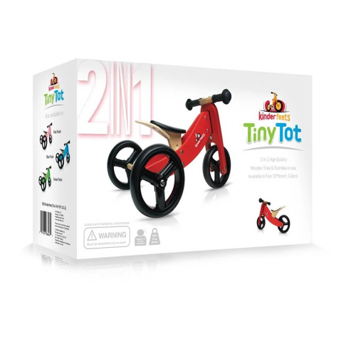 Kinderfeets Tiny Tots 2 in 1 Trike Cherry Red