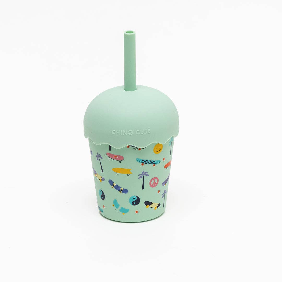 Chino Club Skate Aqua Mini Smoothie Cup & Straw 200ml