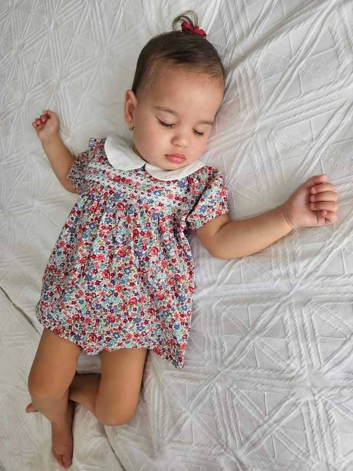 Maman | 2Pcs Set Baby Girls Floral Print Collar Top and Shorts