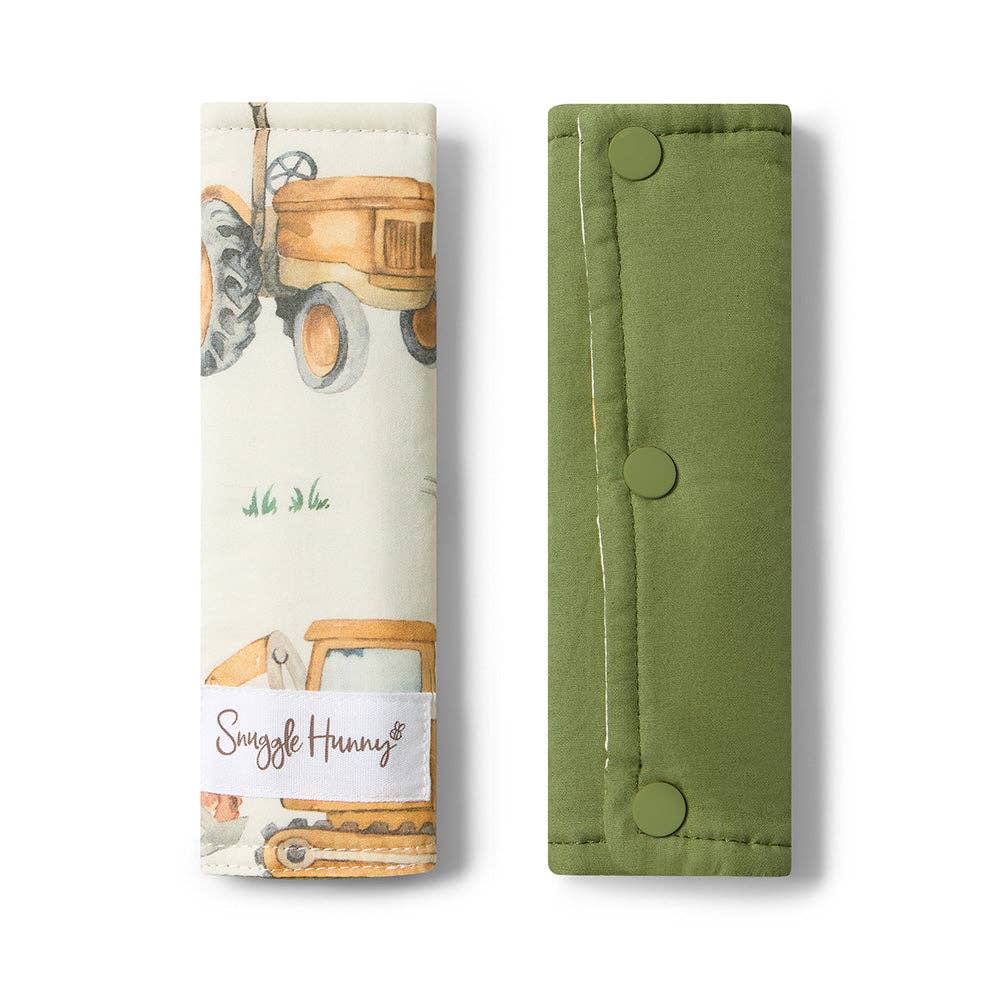 Snuggle Hunny - Diggers & Tractors Universal Reversible Pram Strap Covers