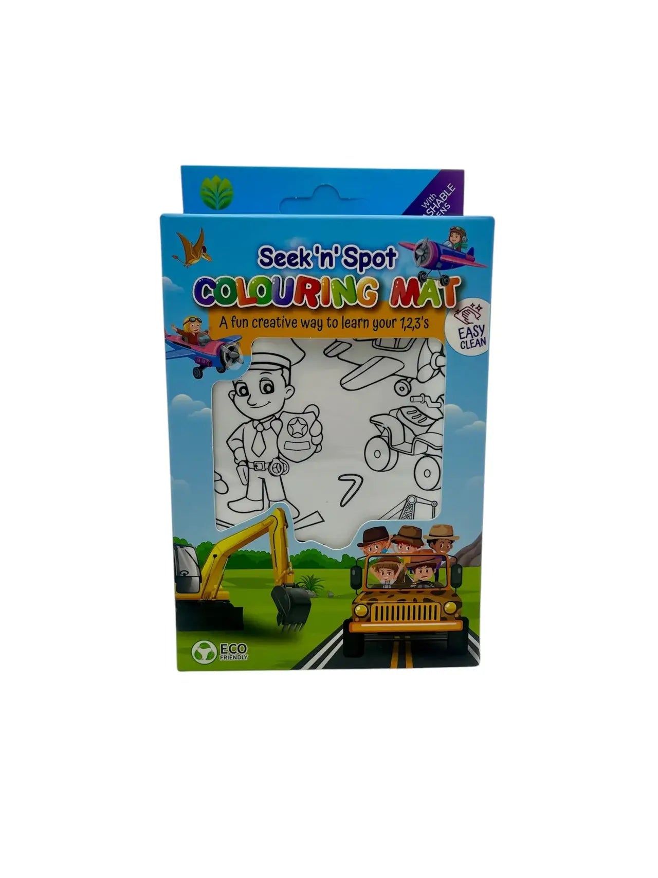 Nourish By Nature - Reusable Colouring Mat | Cars and Truck Seek & Spot A3 Silicone