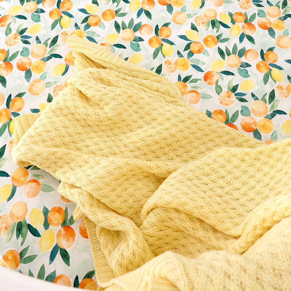 Snuggle Hunny - Sunlight Diamond Knit Organic Baby Blanket