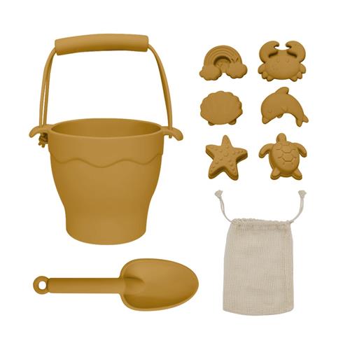 Living Textiles Silicone 8pc Bucket & Spade Set Sunshine