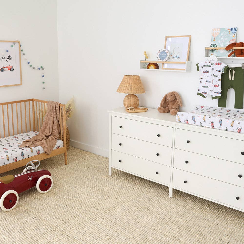 Snuggle Hunny - Little Racers Organic Fitted Cot Sheet