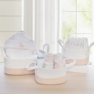 Living Textiles 3pc Storage Set Blush/White