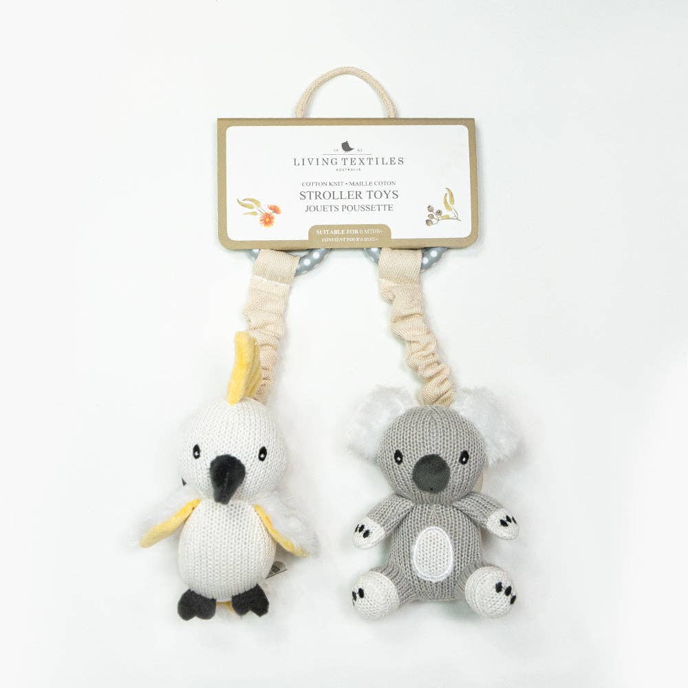 Living Textiles - 2pk Stroller Toy - Koala & Cockatoo