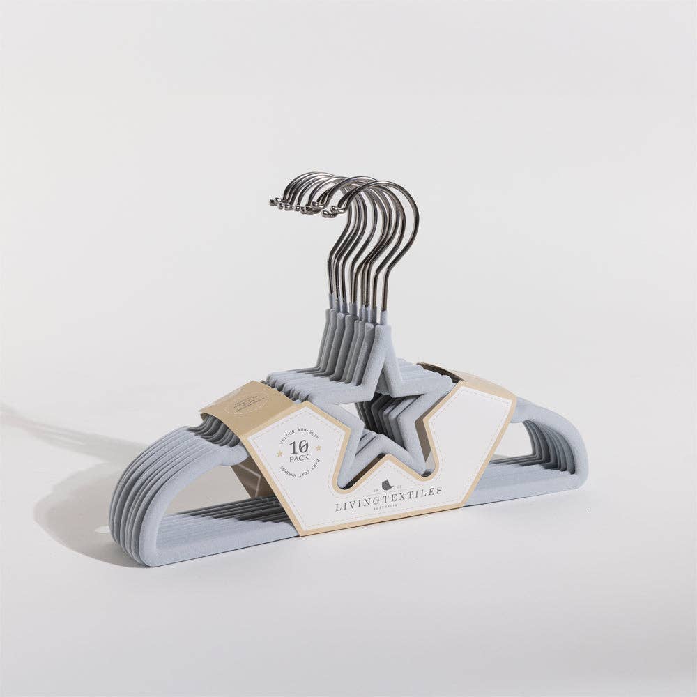 Living Textiles - 10pk Baby Coat Hangers - Stars/Blue