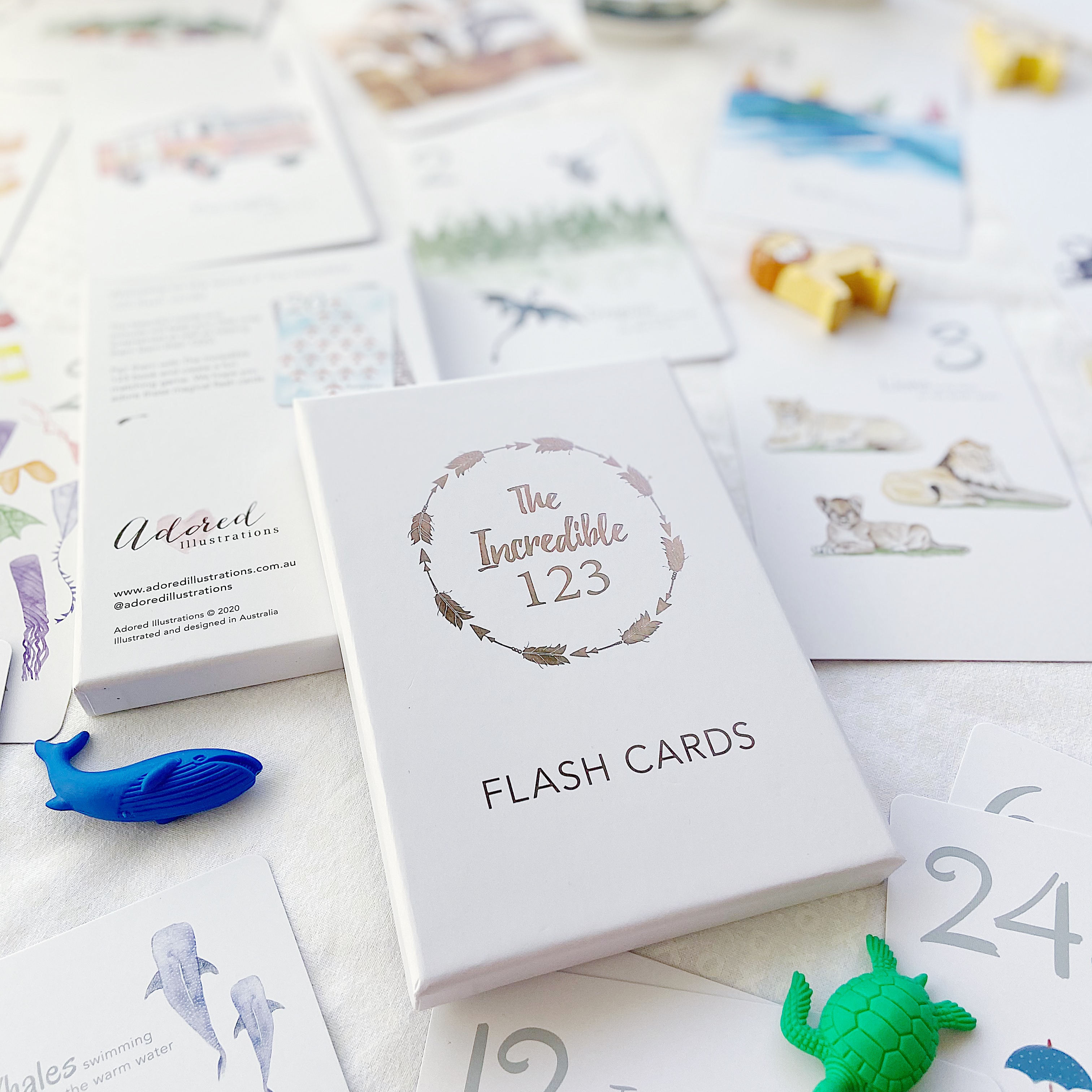 Adored Illustrations | The Incredible 123 Flash Cards