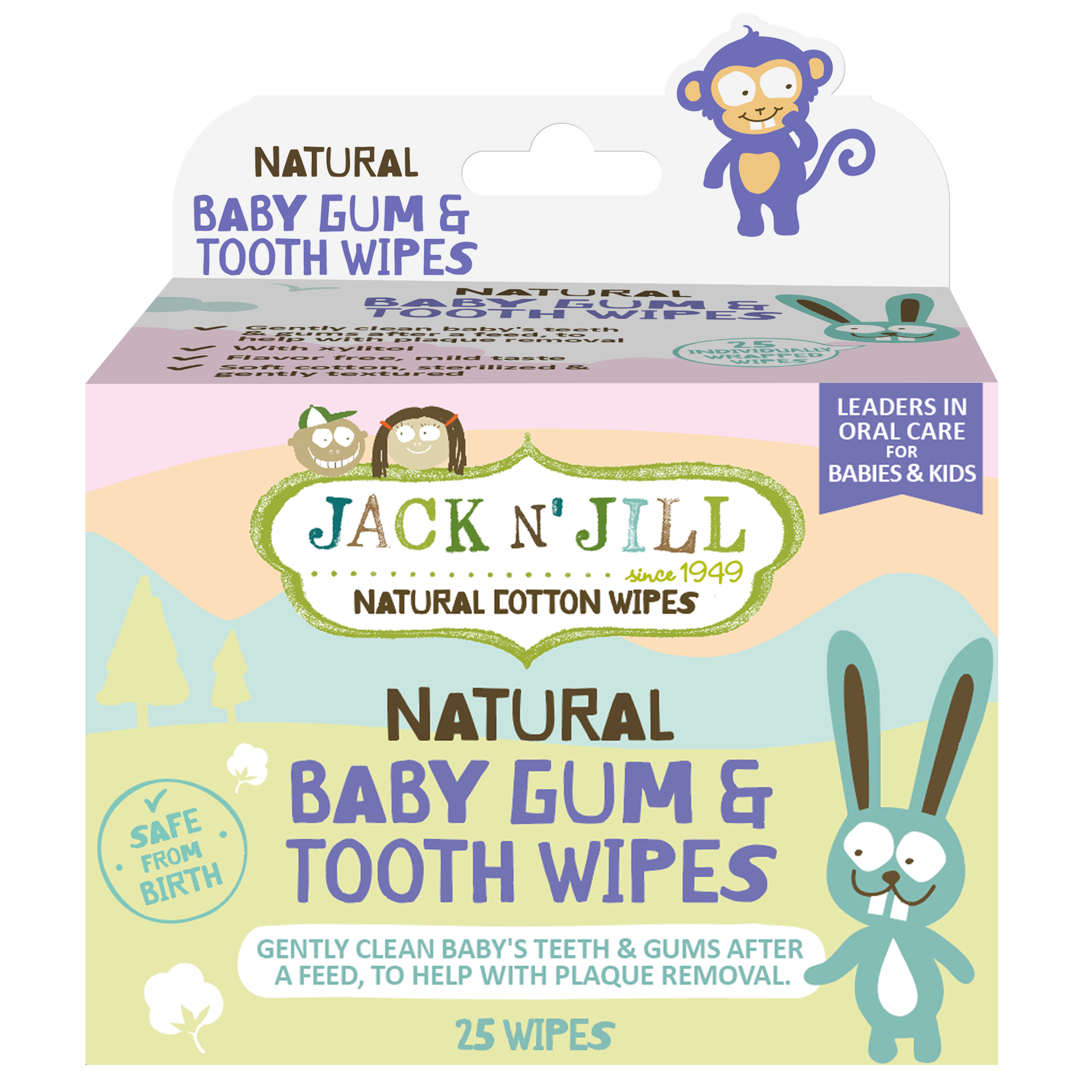 Jack N' Jill Kids - Natural Baby Gum & Tooth Wipes - 25 Pack