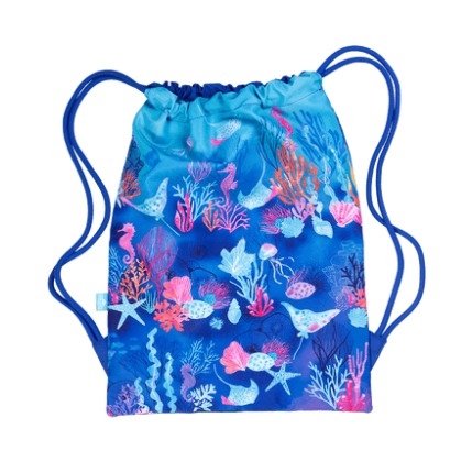 Spencil Big Drawstring Bag Coral Garden