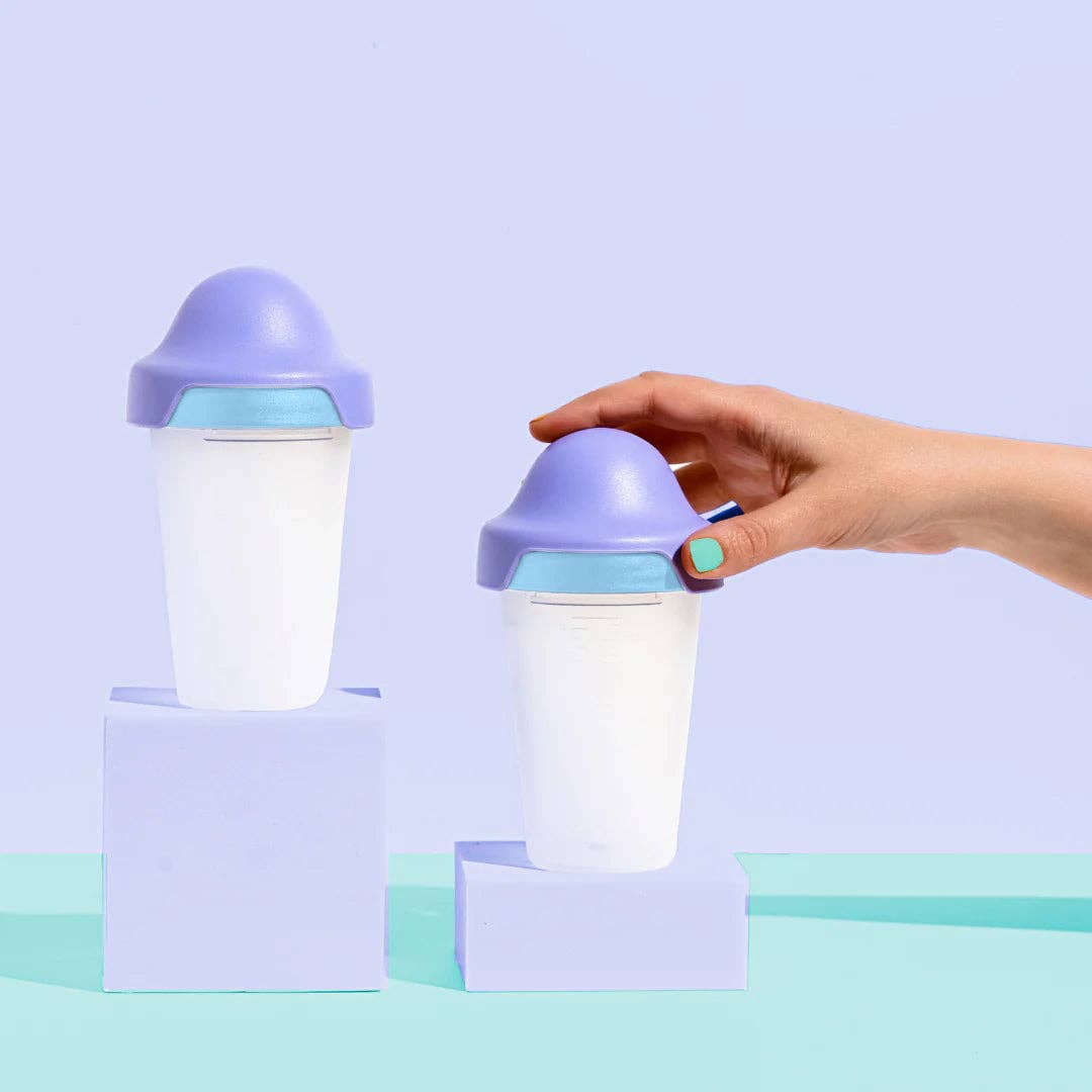 Little Stackers - 240ml Baby Bottle Two Pack: Blue Navy / Latchtastic - Medium