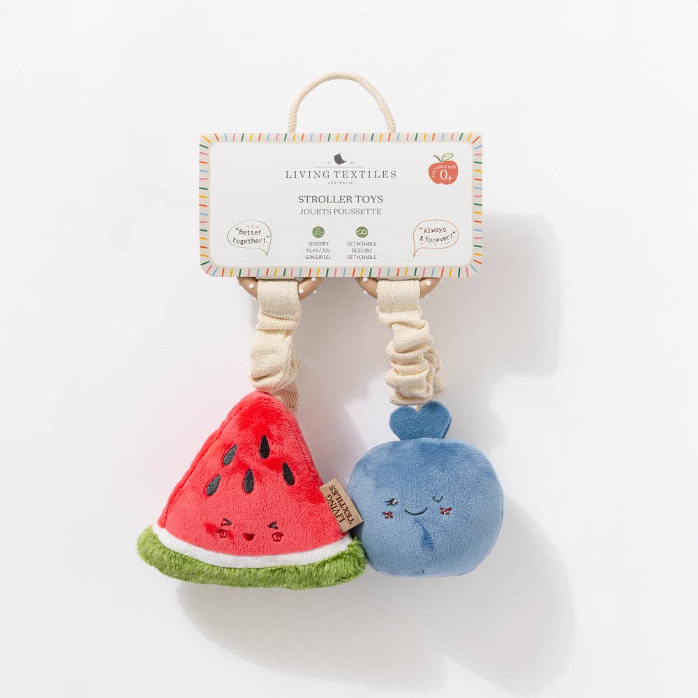 Living Textiles | 2 Pack Mini Market Brunch Stroller Toys Watermelon & Blueberry