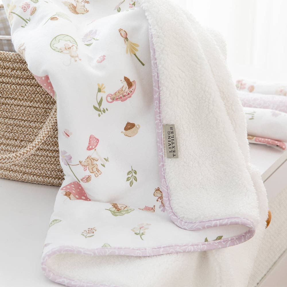 Living Textiles Jersey Sherpa Pram Blanket | Whimsical Wonderland