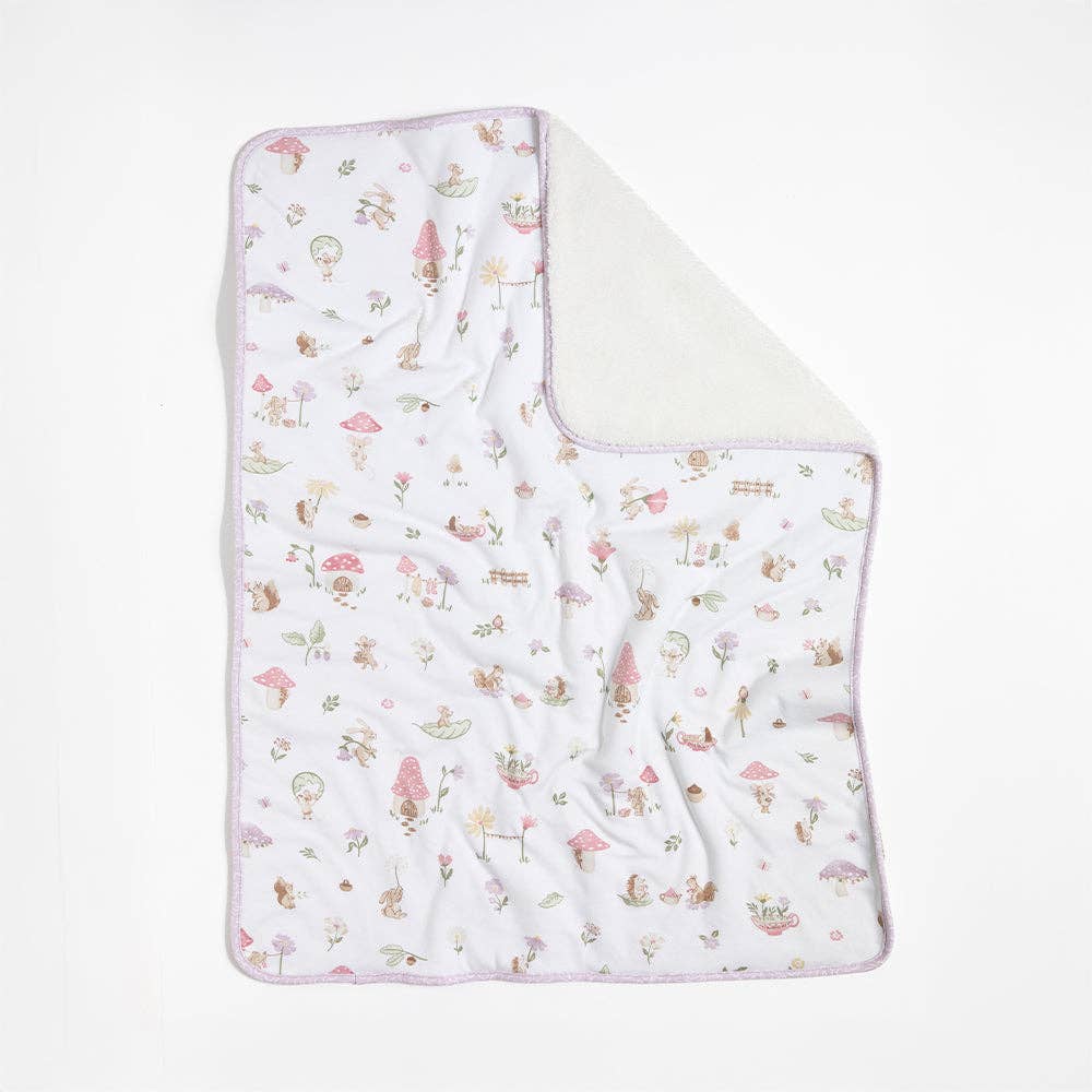 Living Textiles Jersey Sherpa Pram Blanket | Whimsical Wonderland