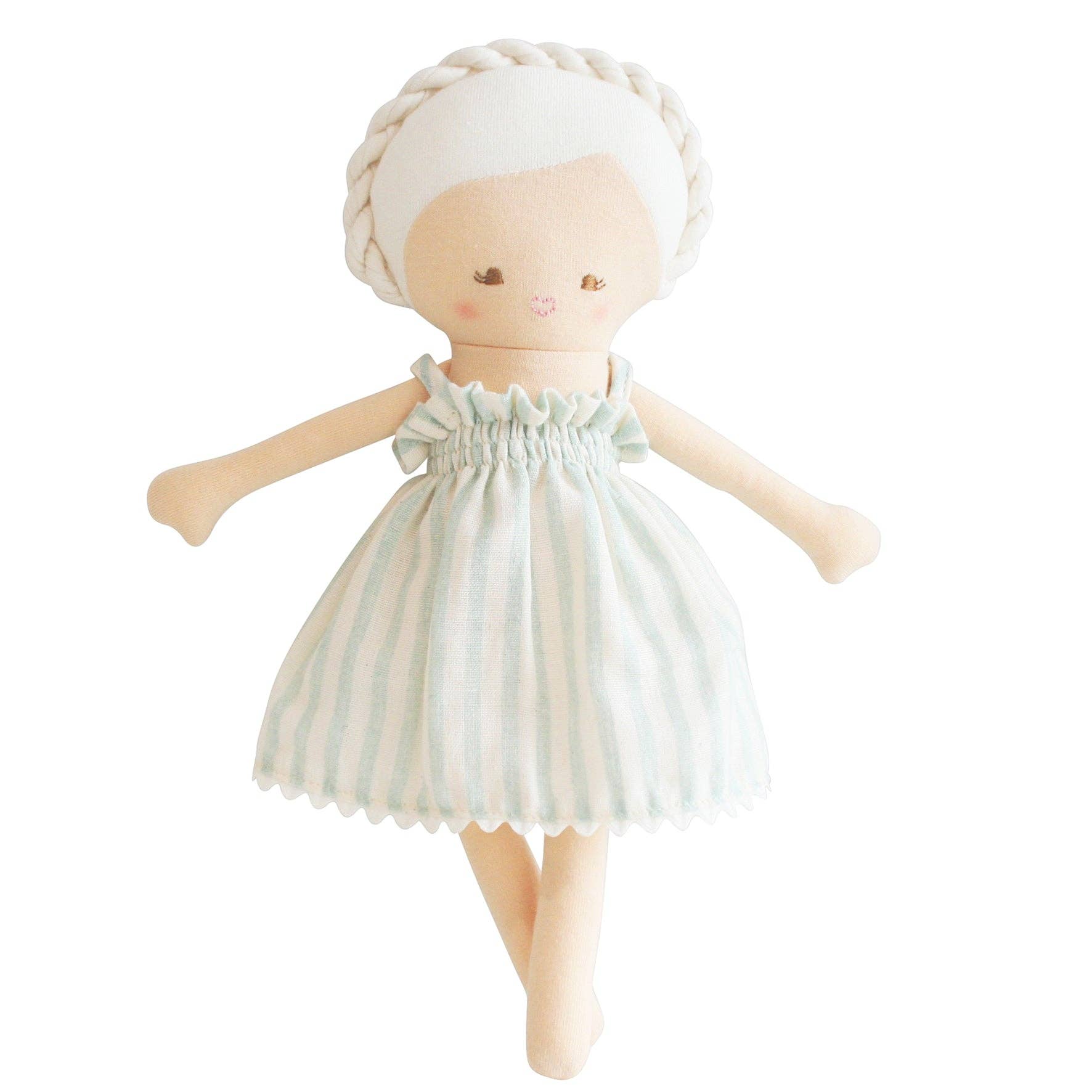 Alimrose Baby Daisy Doll 28cm Sage Stripe