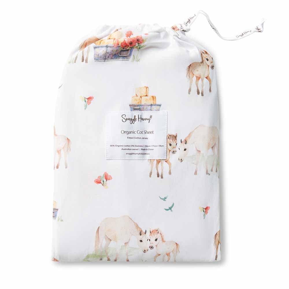 Snuggle Hunny Organic Fitted Cot Sheet | Pony Pals