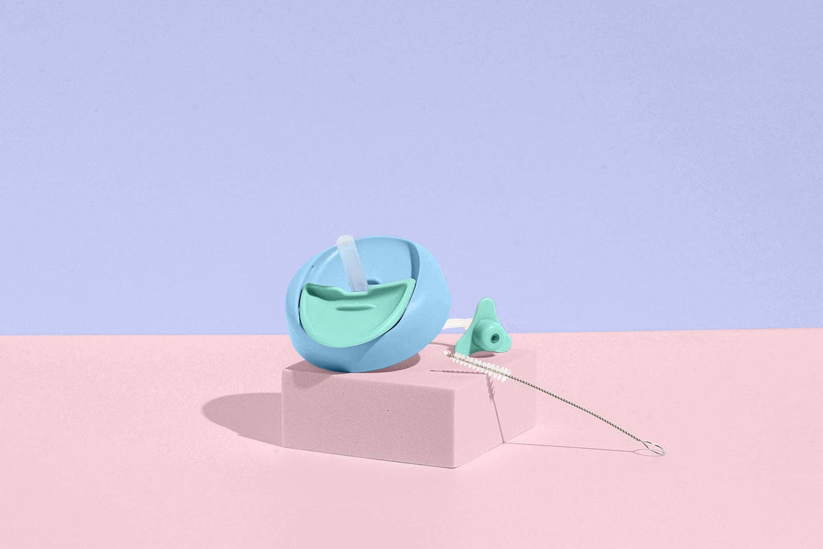 Little Stackers | Sippy Lid Plus Weighted Straw. (No Cup): Teal Aqua