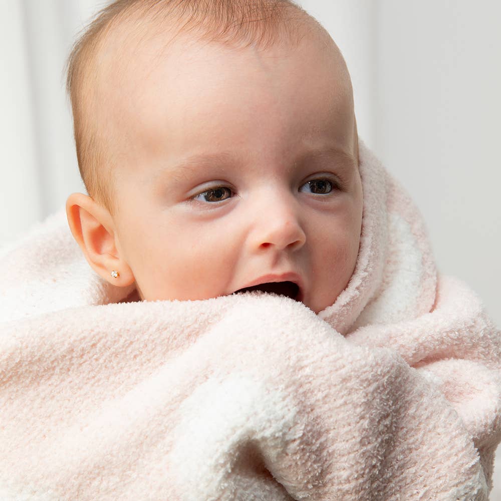 Living Textiles Chenille Blanket Pink Hearts