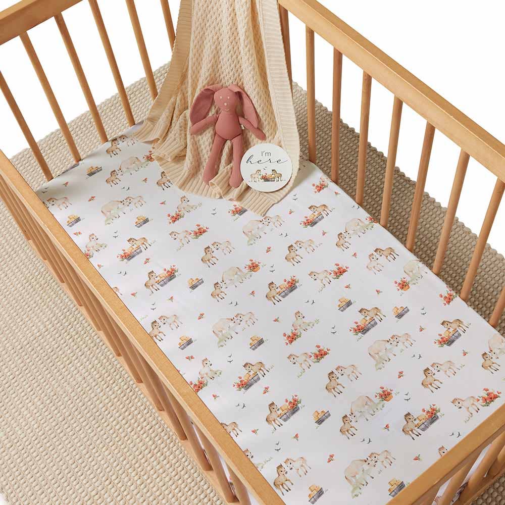 Snuggle Hunny Organic Fitted Cot Sheet | Pony Pals