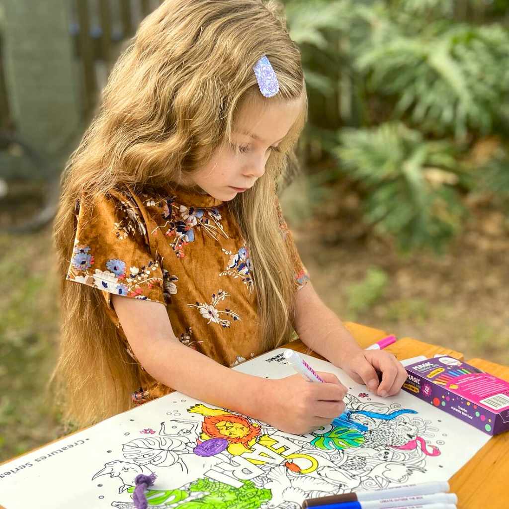 Little Change Creators | SAFARI | Re-FUN-able™ Reusable Colouring + Doodle Mat