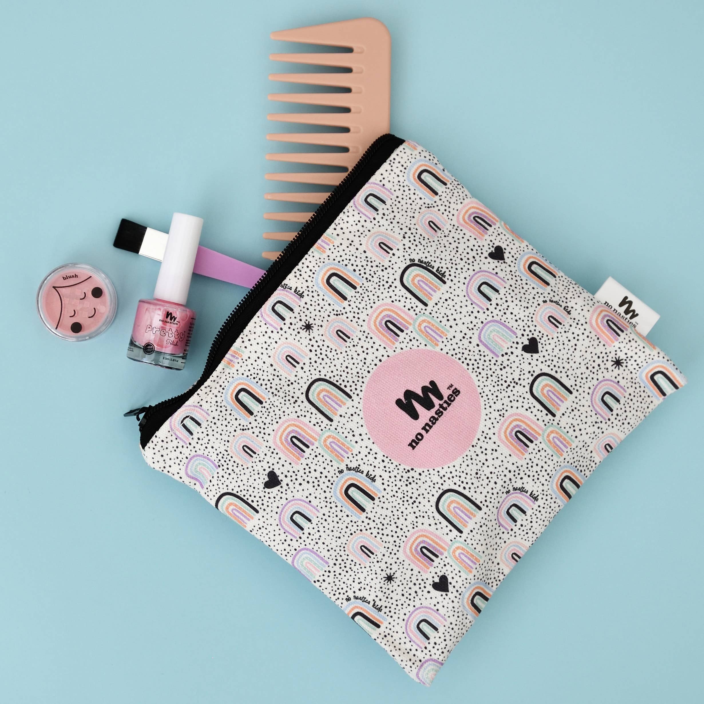 no nasties kids | No Nasties Kids Rainbow Cotton  Cosmetic Bag