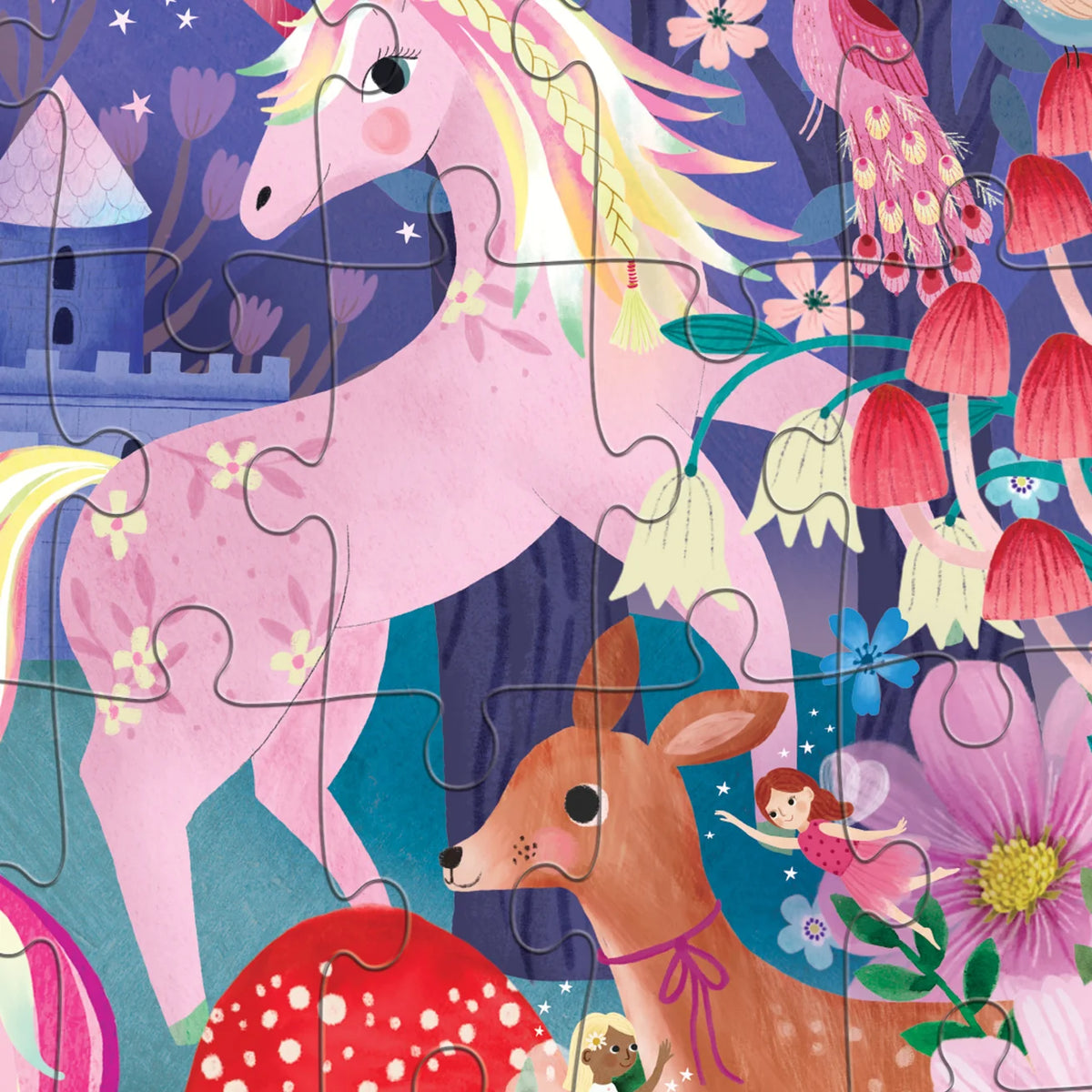 Crocodile Creek | Flat House Puzzle 50 pc - Unicorn Castle