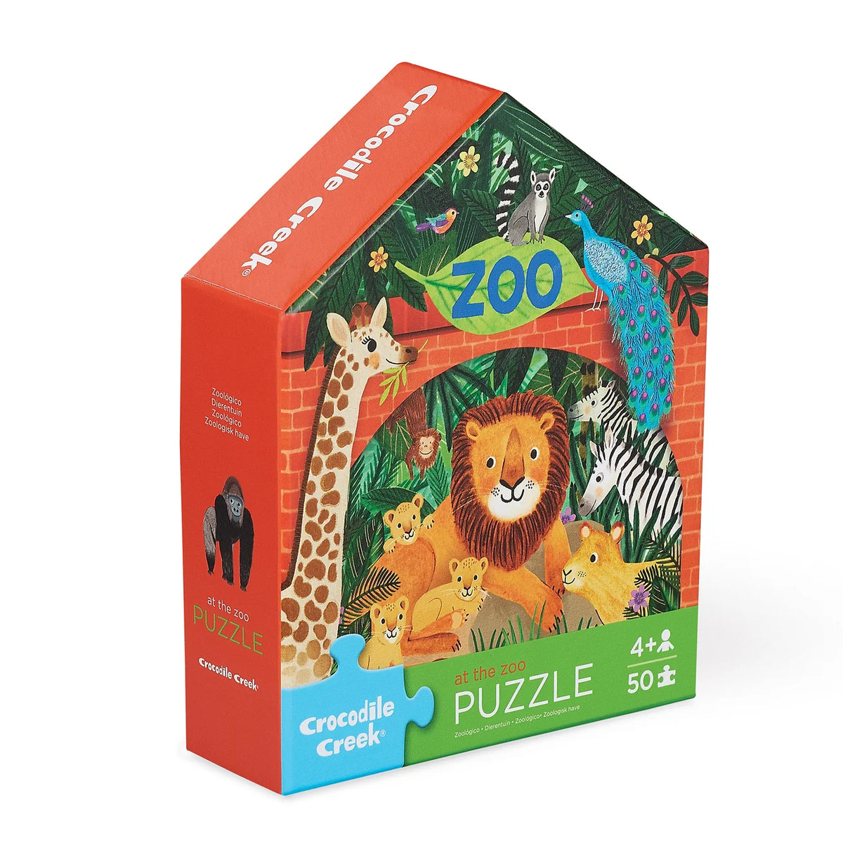 Crocodile Creek | Flat House Puzzle 50 pc - Zoo