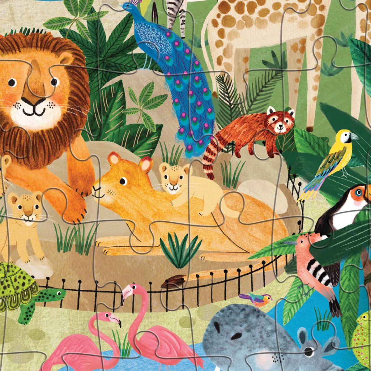 Crocodile Creek | Flat House Puzzle 50 pc - Zoo