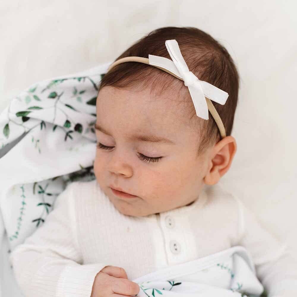 Snuggle Hunny Velvet Baby Headband White