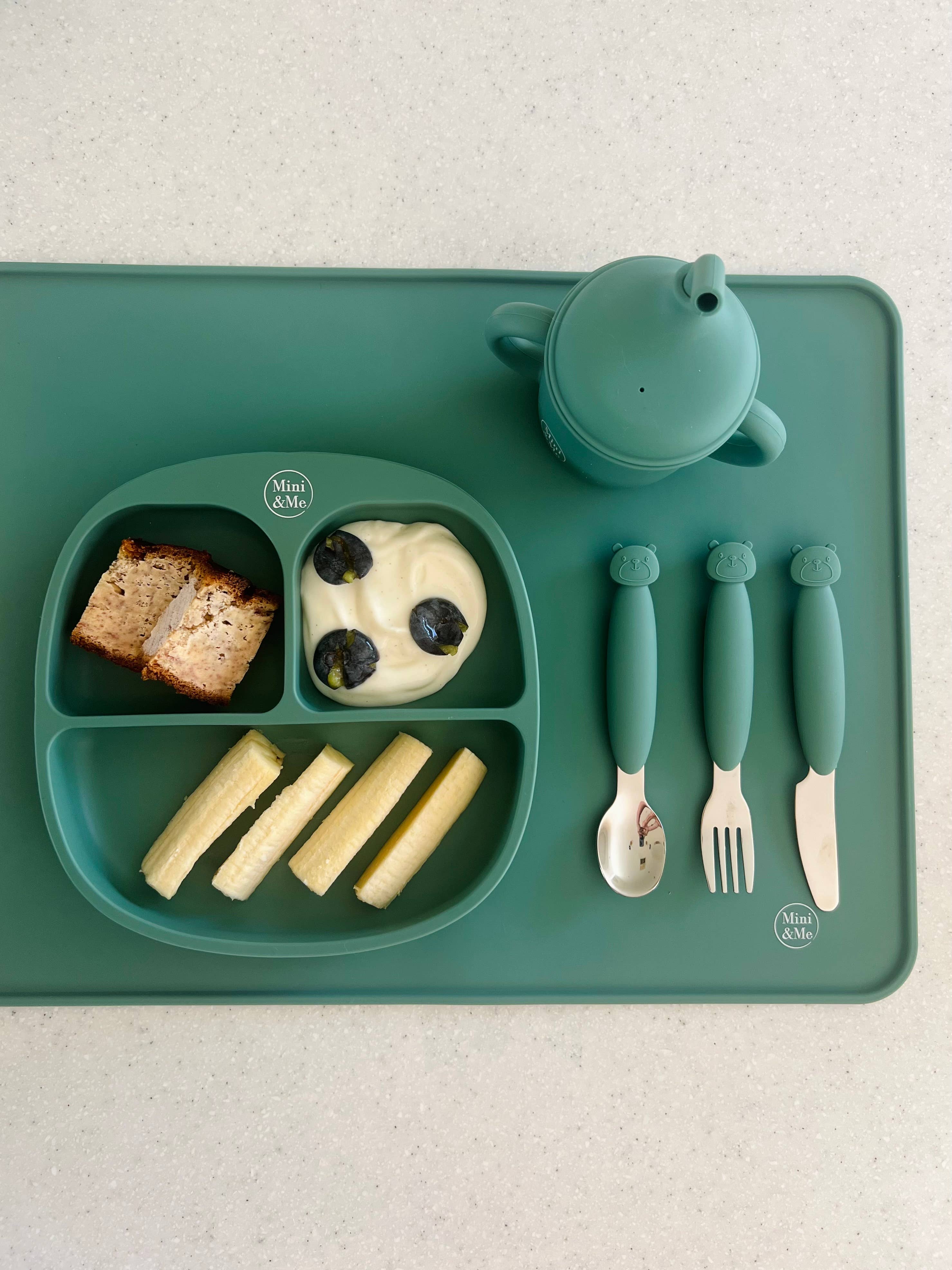 Cuddle Bug & Co | Mini & Me Metal Cutlery Set | Kale