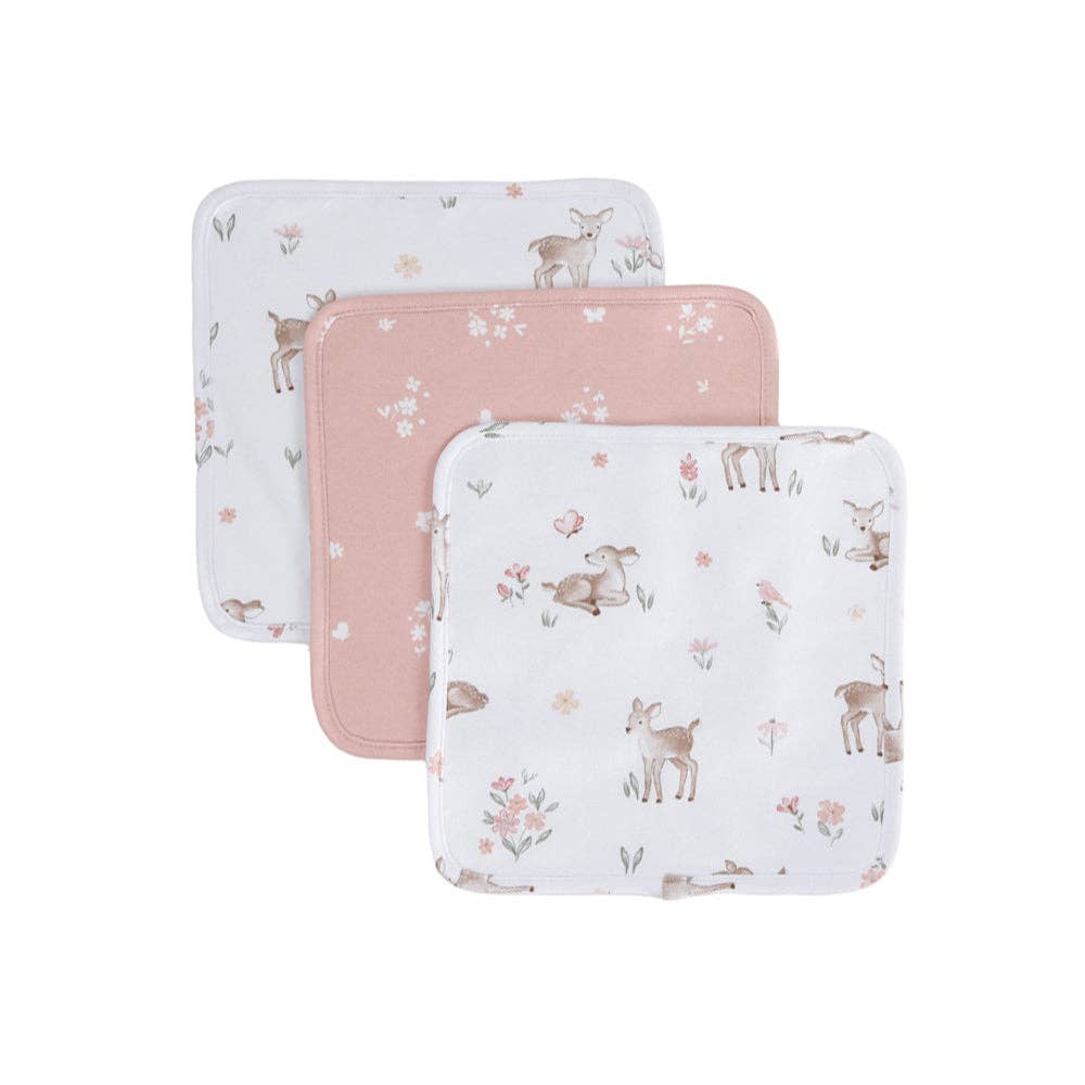 Living Textiles | 3 Pack Wash Cloths Fawn Fables