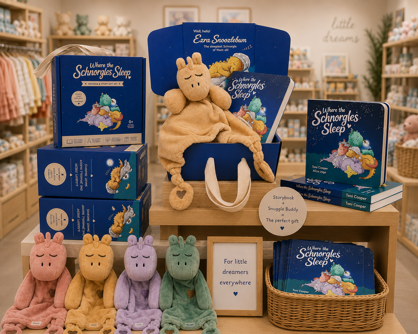 SCHNORG BABY | Plush Dinosaur Comforter & Board Book Gift Set