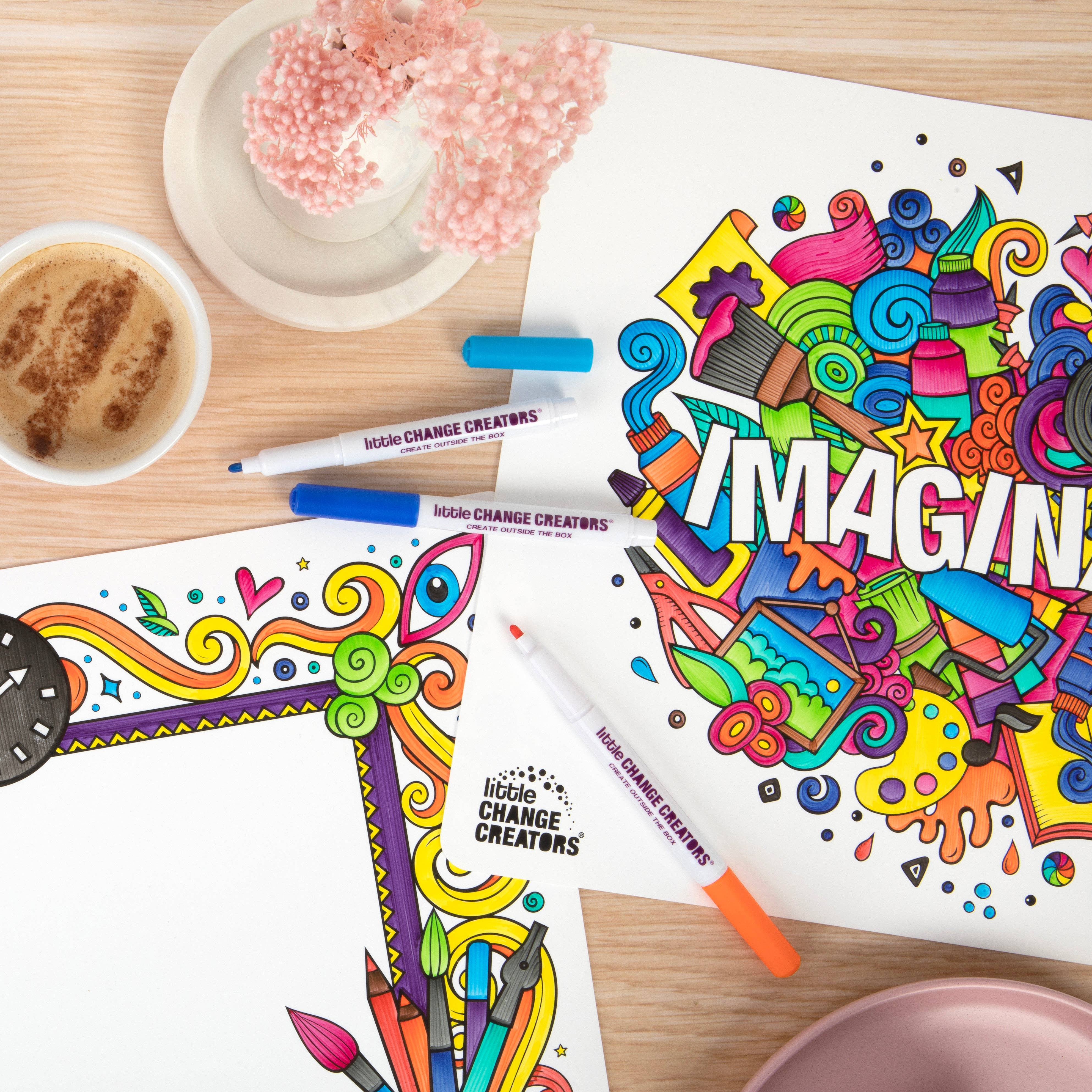 Little Change Creators | IMAGINATION | Re-FUN-able™ Reusable Colouring + Doodle Mat