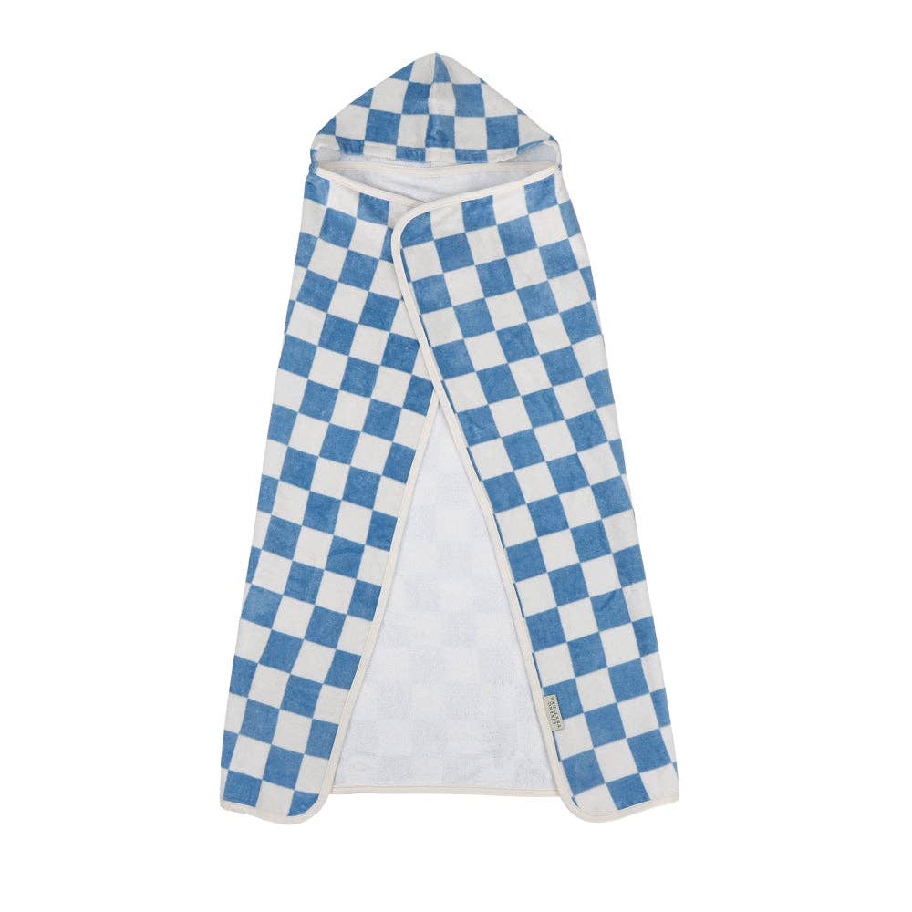 Living Textiles | Hooded Towel Checkered Blue