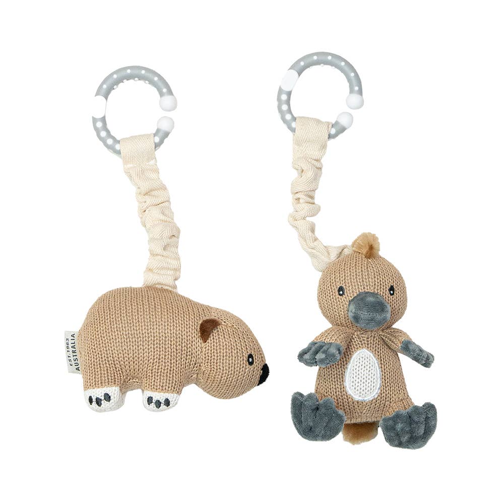 Living Textiles - 2pk Stroller Toy - Platypus & Wombat