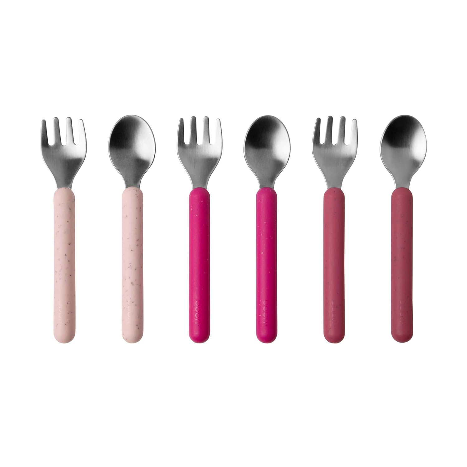Boon | CHOW Stainless Steel Toddler Utensils | Magenta