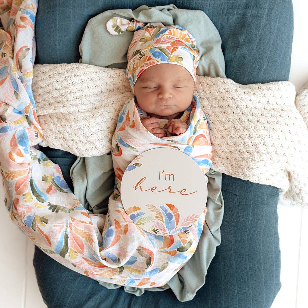 Snuggle Hunny - Summer Palm Organic Muslin Wrap