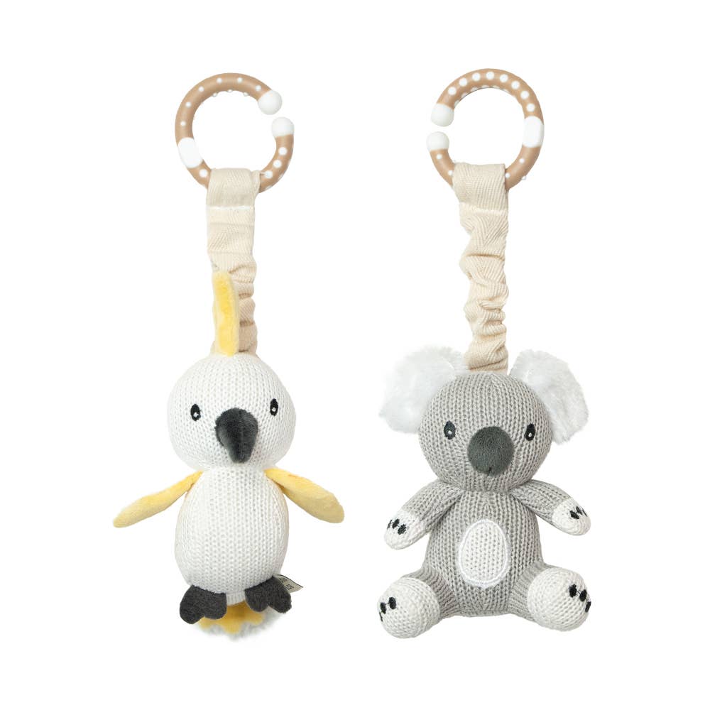 Living Textiles - 2pk Stroller Toy - Koala & Cockatoo
