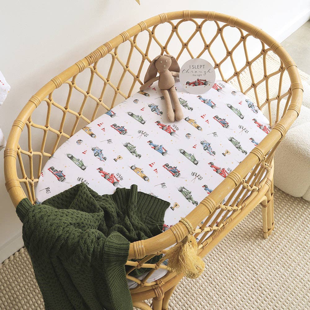 Snuggle Hunny - Little Racers Organic Bassinet Sheet / Change Pad Cover