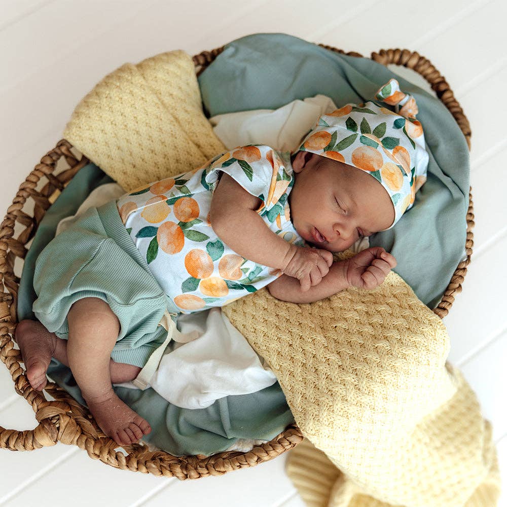 Snuggle Hunny - Sunlight Diamond Knit Organic Baby Blanket