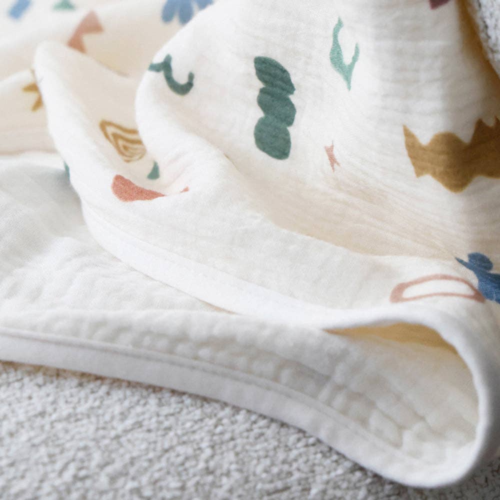 Living Textiles | 5 Layer Muslin Pram Blanket Geo Mod